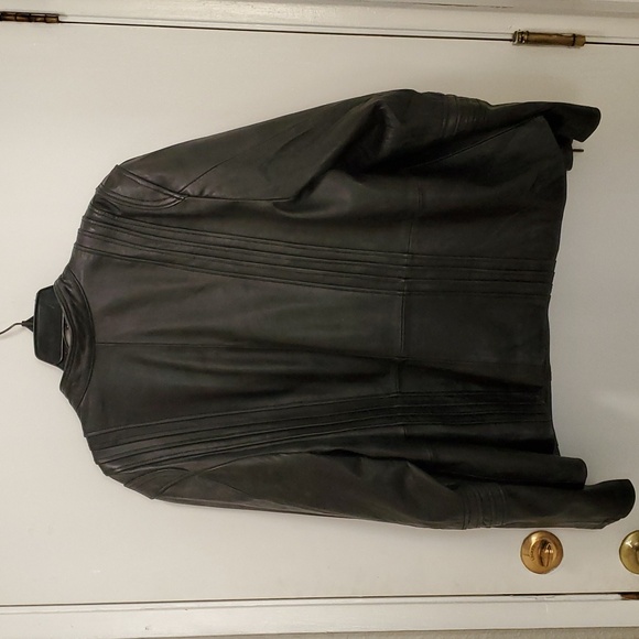 Soft Genuine Black Leather biker style jacket 22/24 - Picture 8 of 14